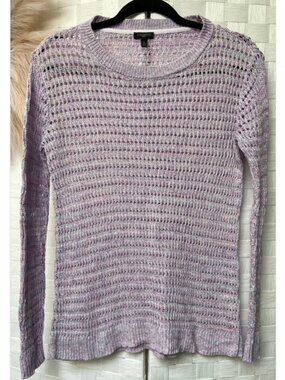Talbots 100% Cotton Open Knit Purple Sweater Size S/P
